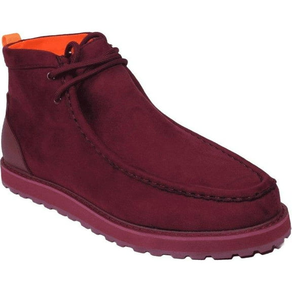 Men's TAYNO Wallabee Style Chukka Boots Soft Micro Suede MOJAVE S Wine