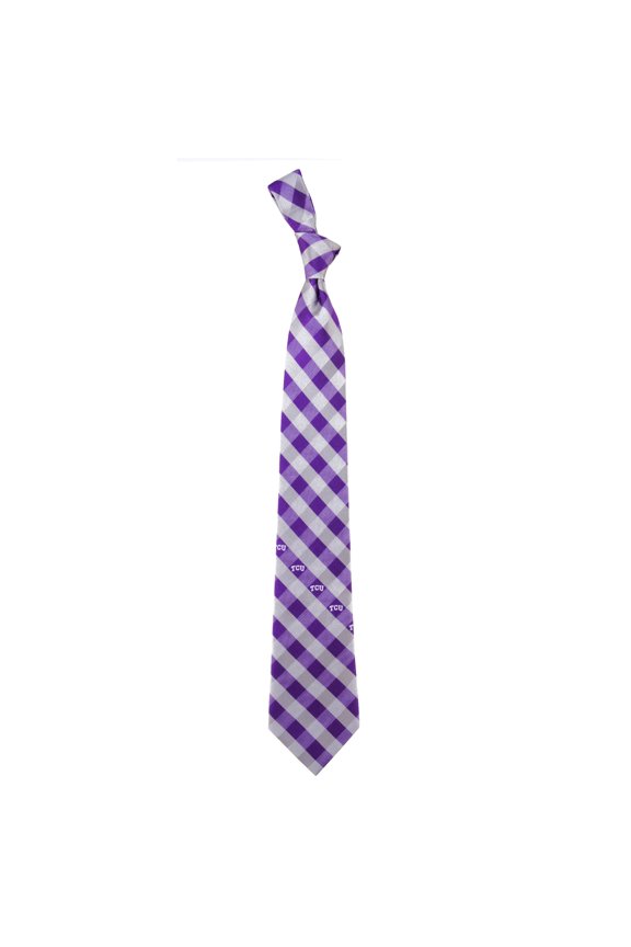 Men's TCU Horned Frogs Woven Polyester Check Tie