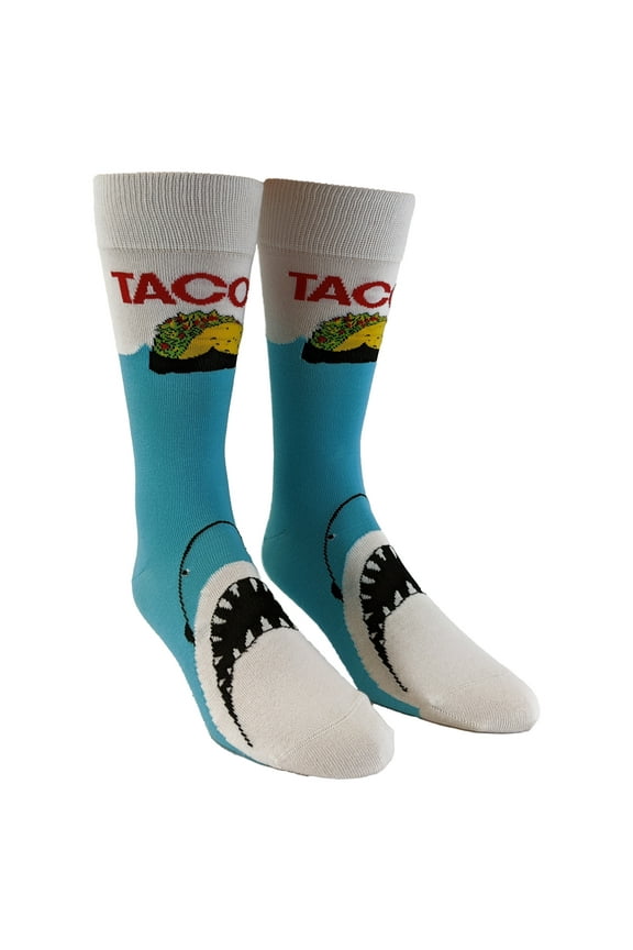 Men's Taco Shark Socks Funny Jaws Fish Mexico Beach Vacation Novelty Footwear