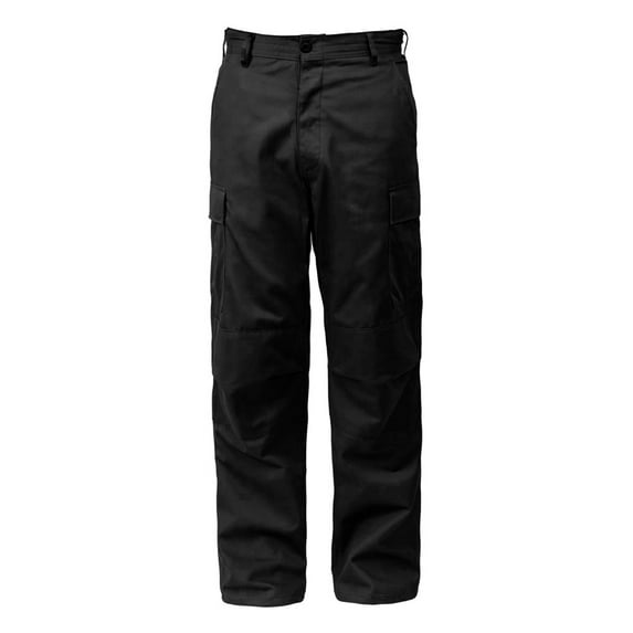 Men's BDU Pants, Cargo Style Trousers, Poly Cotton Blend, Made in USA, Black, Size 2X-Large Long