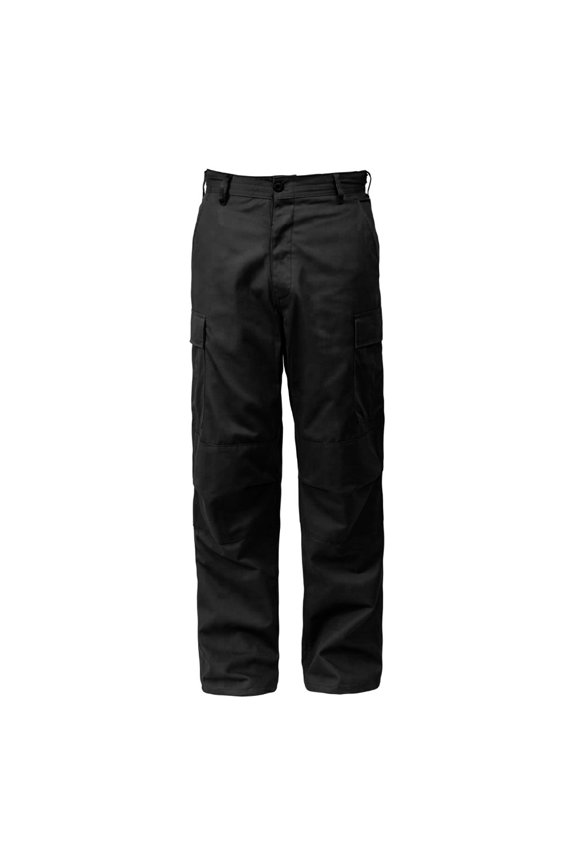 Men's BDU Pants, Cargo Style Trousers, Poly Cotton Blend, Made in USA, Black, Size 2X-Large Long