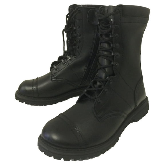 Men's Tactical Boots Cap Toe Army Leather Combat Military 10" Zipper Shoes