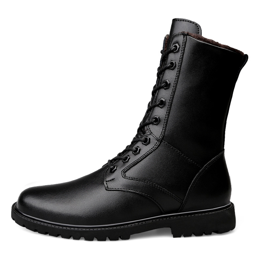 Men's Tactical Boots Cap Toe Army Leather Combat Military Zipper Shoes ...