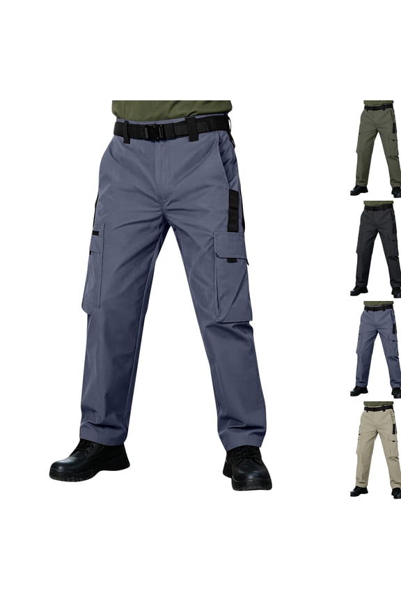 Men's Tactical Cargo Pants Lightweight Ripstop Ruggedly Durable Pants Casual Athletic Hiking Outdoor Pants 02# Gray 3XL