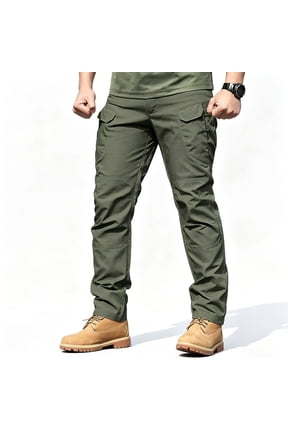 Men's Tactical Cargo Straight Pants Ripstop Polyester Stretch Multi Pocket Work Trousers S-XXL Outdoor Hiking