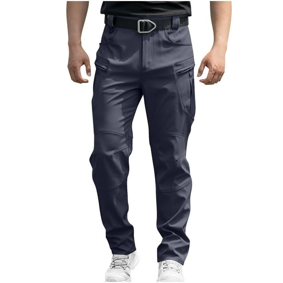 Men's Tactical Cargo Work Pants Waterproof Hiking Construction Pants with Zipper Pockets Softshell Snow Ski Pants