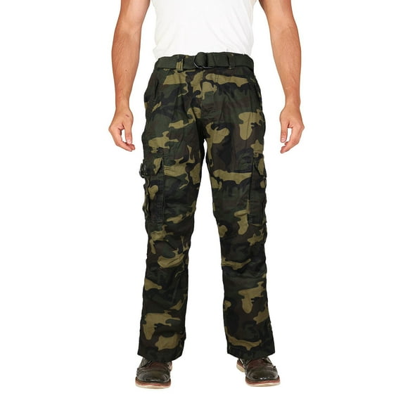 Men's Tactical Combat Military Army Work Slim Fit Twill Cargo Pants Trousers (MISKEEN - Camo,38,32)