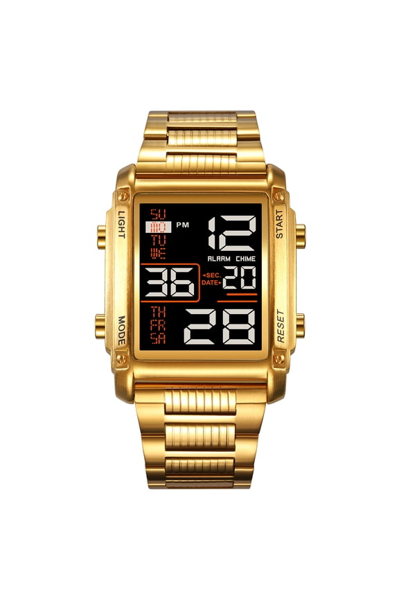 Men's Tactical Digital Watch - Rugged Square Waterproof Outdoor Watch with Alarm, Calendar, LED Backlight for Hiking, Camping, Military Style