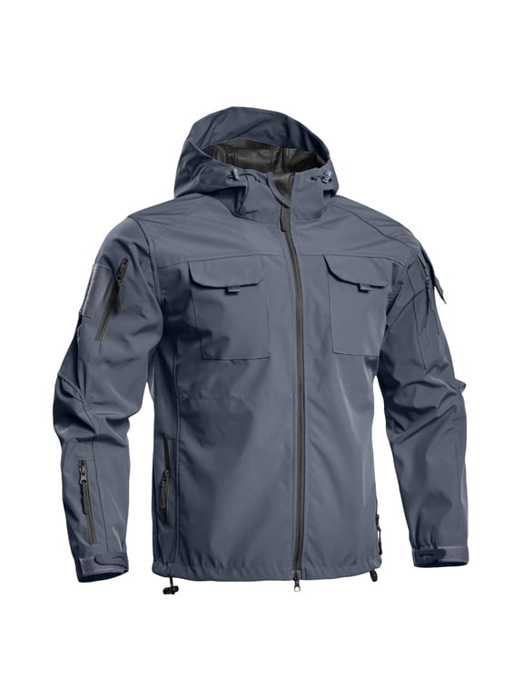Men's Tactical Fleece SoftShell Jacket Waterproof Winter Coat Zip Up Hoodies bearskin hoodie For Men with Multi-pockets