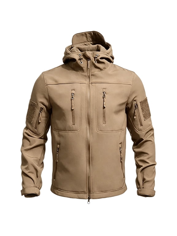 Men's Tactical Fleece SoftShell Jacket Waterproof Winter Coat Zip Up Hoodies bearskin hoodie For Men with Multi-pockets