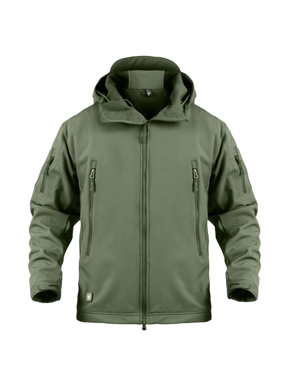 Men's Tactical Fleece SoftShell Jacket Waterproof Winter Coat Zip Up Hoodies bearskin hoodie For Men with Multi-pockets