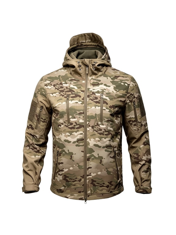 Men's Tactical Fleece SoftShell Jacket Waterproof Winter Coat Zip Up Hoodies bearskin hoodie For Men with Multi-pockets
