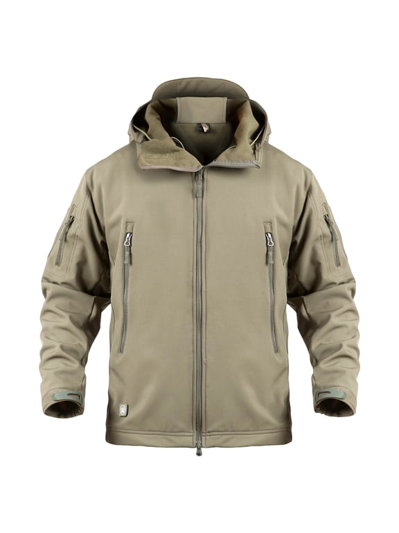 Men's Tactical Fleece SoftShell Jacket Waterproof Winter Coat Zip Up Hoodies bearskin hoodie For Men with Multi-pockets