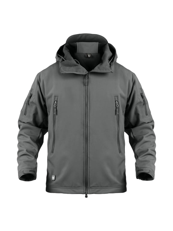 Men's Tactical Fleece SoftShell Jacket Waterproof Winter Coat Zip Up Hoodies bearskin hoodie For Men with Multi-pockets