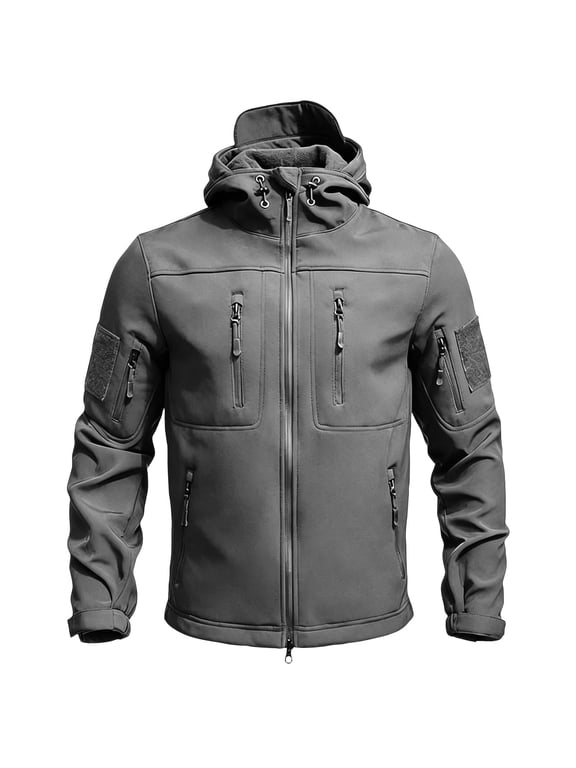 Men's Tactical Fleece SoftShell Jacket Waterproof Winter Coat Zip Up Hoodies bearskin hoodie For Men with Multi-pockets