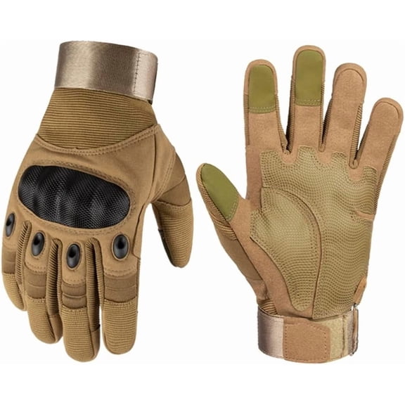 Men’s Tactical Gloves Full Finger Outdoor Gloves with Knuckle Protection, Anti-Slip Grip, Touchscreen Compatible for Cycling, Hiking, Hunting, Motorcycle & Training