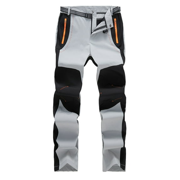 Men's Tactical Hiking Cargo Pants Lightweight Waterproof Work Dry Trousers Outdoor Fishing Pant With Pockets Gray S