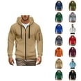 thumbnail image 1 of Men's Tactical Hoodie 2025 Fall Winter Long Sleeve Zip Up Plain Hooded Sweatshirt with Pockets Jacket Coat Outerwear, 1 of 1
