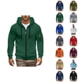 thumbnail image 1 of Men's Tactical Hoodie 2025 Fall Winter Long Sleeve Zip Up Plain Hooded Sweatshirt with Pockets Jacket Coat Outerwear, 1 of 1