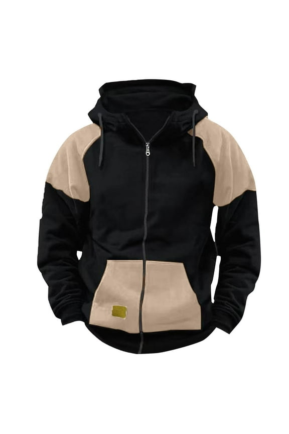 Men's Tactical Hoodie Jacket Color Block Full Zip Outdoor Coats Military Army Athletic Hooded Fall Winter Jackets