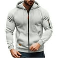 thumbnail image 1 of Men's Tactical Hoodies Solid Color Multiple Pockets Sports Sweatshirt Casual Workout Athletic Outfits with Pockets, 1 of 7