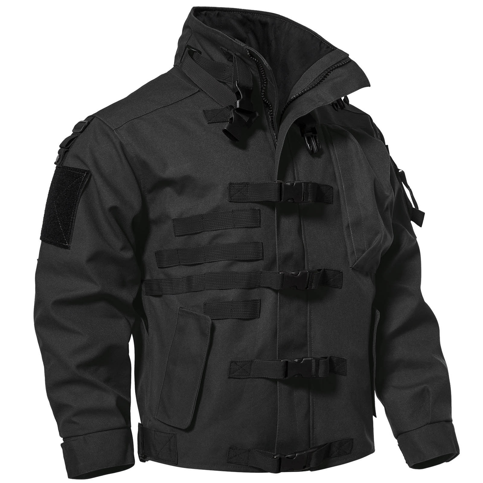 Men s Tactical Jacket Winter Outdoors Utility Jacket Wear Resistant Multi Pockets Hard Shelf Front Buckle Coats S Army Green Walmart