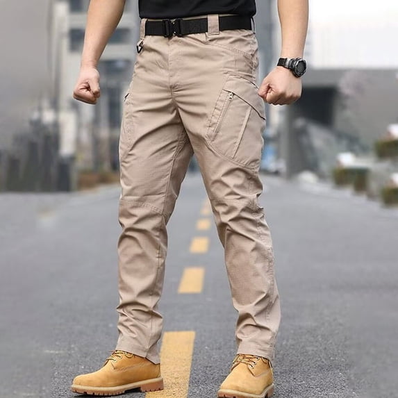 Men's Tactical Outdoor Pants Multi-Pocket Ripstop Stretch Work Cargo Pants