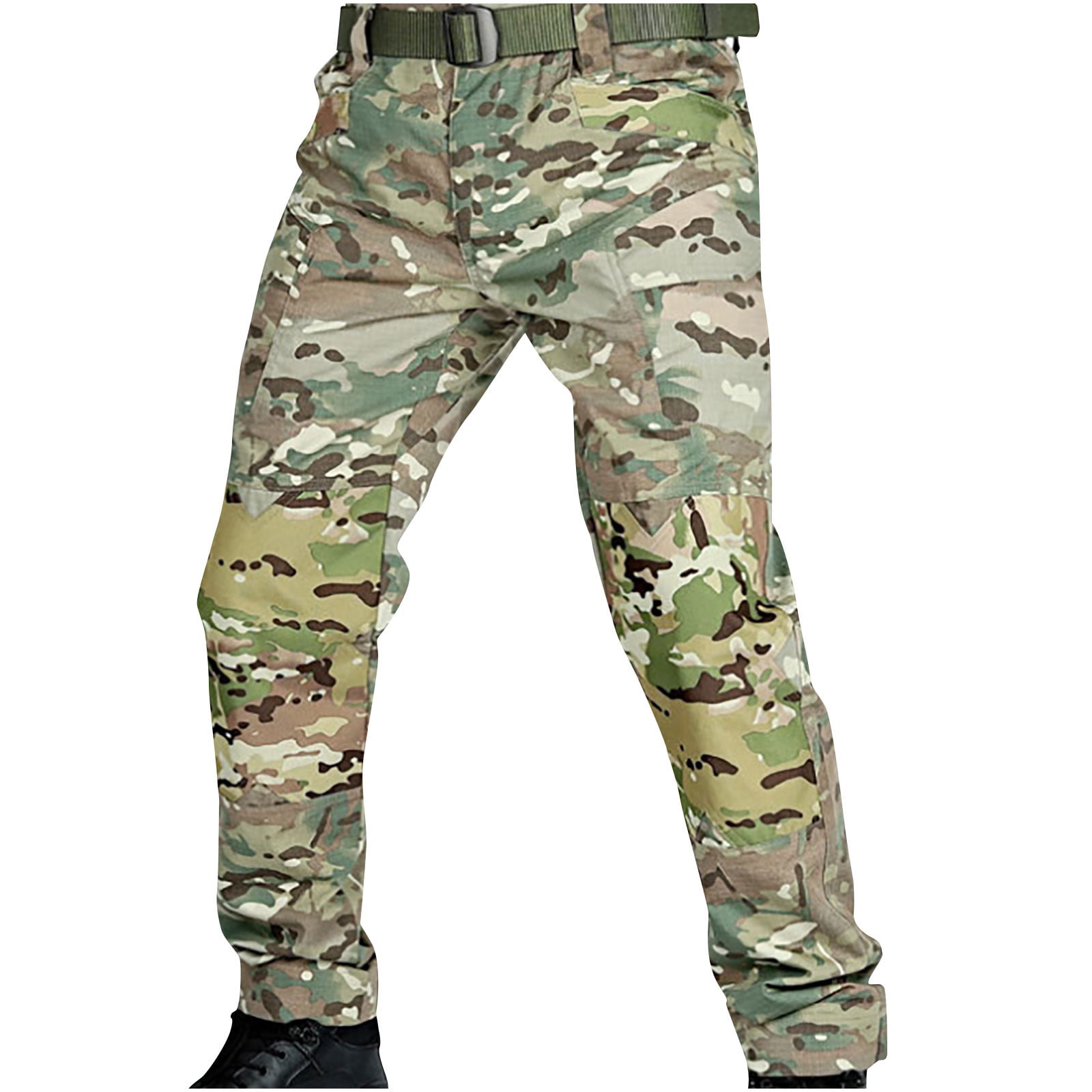 Men's Tactical Pants Elastic Waist Quick Dry Camouflage Work Hiking