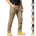 thumbnail image 1 of Men's Tactical Pants Multi Pocket Stretch Waterproof Tactical Cargo Pants Ripstop Fabric Hiking Work Trousers Earthy Yellow S, 1 of 8