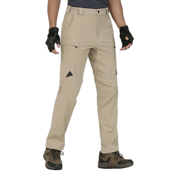 Men's Tactical Pants Ripstop with 14 Multi Pockets Water Resistant Gusseted Work Cargo Pants
