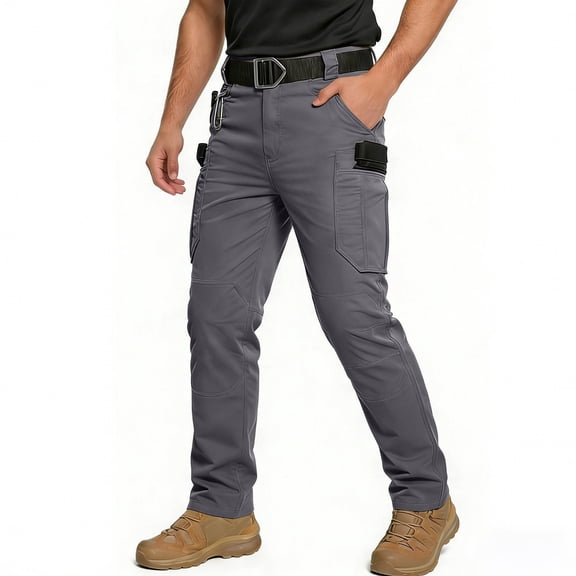 Men's Tactical Pants Water Resistant Cargo Ripstop Pants Lightweight Outdoor EDC Hiking Work Track Trousers