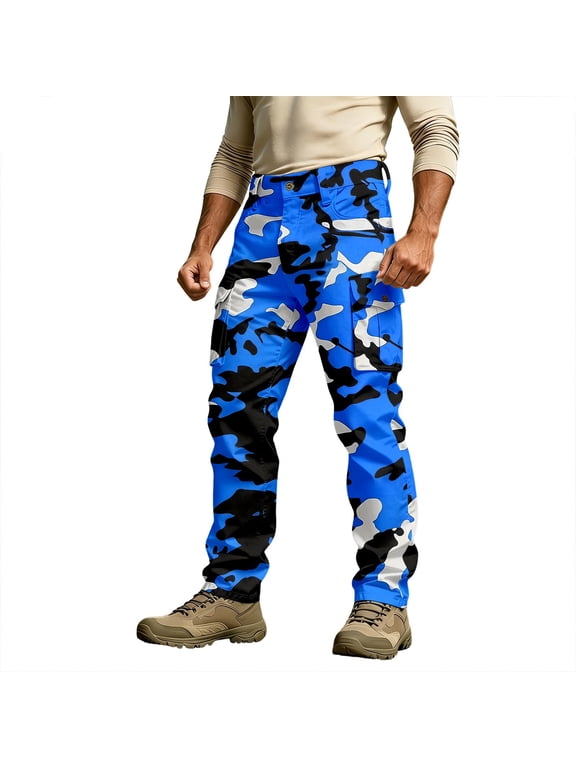 Men's Pants, Water Resistant Ripstop Cargo Pants, Lightweight EDC Work Hiking Pants, Outdoor Apparel