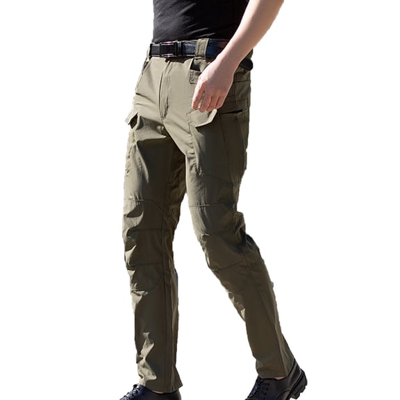 Men's Tactical Pants Water Resistant Ripstop Cargo Pants Lightweight Hiking Outdoor Pants with Multi Pockets(No Belt)