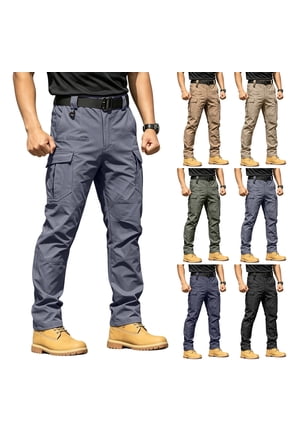 Men's Tactical Pants Water Resistant Ripstop Cargo Work Pants Lightweight Hiking Outdoor Pants with 8 Pockets