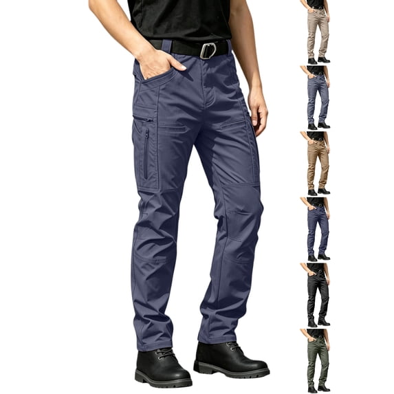 Men's Tactical Pants Waterproof Cargo Work Trousers, Quick Dry Hiking Camping Utility Pants with Multi Pockets
