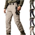 thumbnail image 1 of Men's Tactical Ripstop Cargo Pants Multi-Pocket Lightweight Breathable Straight Leg Utility Pockets D-Ring Belt Loops for Hiking Outdoor, Khaki, XL, 1 of 9