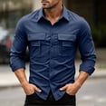 thumbnail image 1 of Men's Tactical Shirt, Long Sleeve Quick-Dry Work Shirt With Ventilation & Multi-Pockets, Outdoor Casual Tactical Clothing Blue 4XL, 1 of 9