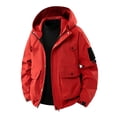 thumbnail image 1 of Men's Tactical Softshell Hooded Jacket, Windproof Waterproof Loose Casual Sport Rain Coat with Multi Snap Pockets, Outdoor Outerwear for Commuting Hiking Camping Red, 1 of 6