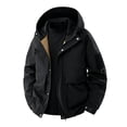 thumbnail image 1 of Men's Tactical Softshell Hooded Jacket, Windproof Waterproof Loose Casual Sport Rain Coat with Multi Snap Pockets, Outdoor Outerwear for Commuting Hiking Camping Black, 1 of 7
