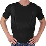 Mens Tactical T-Shirt with Hidden Pockets Compression Short Sleeve Shirt Round Neck Workout Tops Athletic Gym Wear for Men