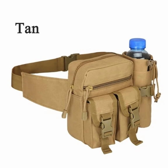 Men's Tactical Waist Bag Water-Resistant Outdoor Fanny Pack with Zipper Pouch for Hiking Travel