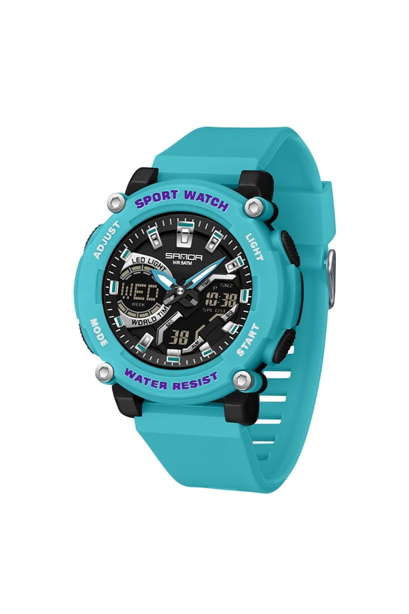 Men’s Tactical Watch Analog Digital Dual Display – 50M Waterproof Military Wristwatch with LED Backlight, Stopwatch, Alarm, Countdown – Durable Outdoor Watch