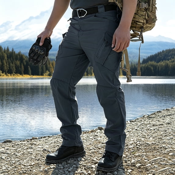 Men's Tactical Work Pants Multi-Pocket Ripstop Stretch Outdoor Hiking Pants