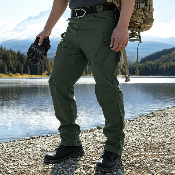 Men's Tactical Work Pants Multi-Pocket Ripstop Stretch Outdoor Hiking Pants