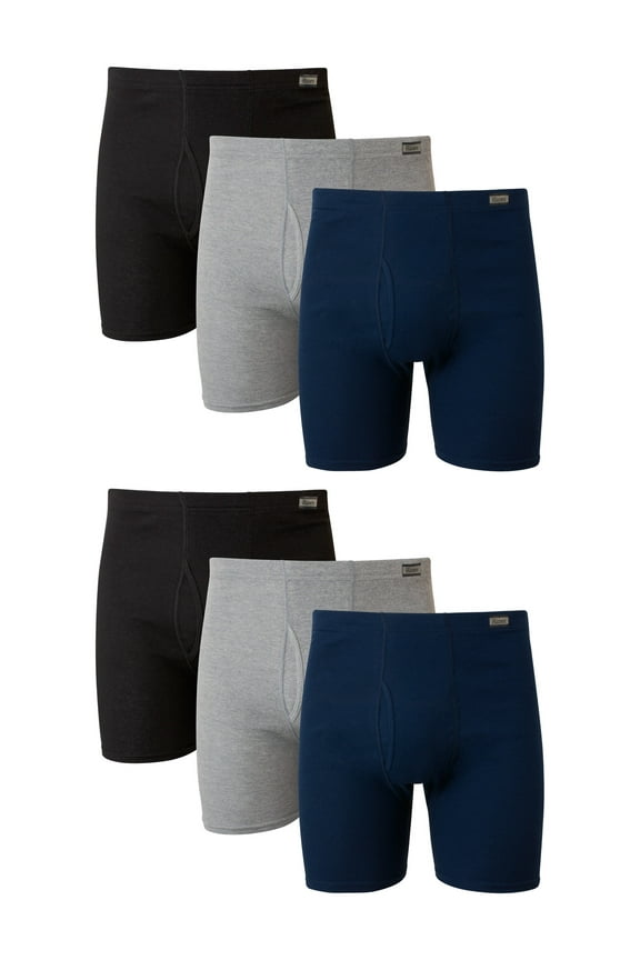 Men's Value Pack Covered Waistband Boxer Briefs, 6 Pack