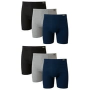 Hanes Mens Value Pack Covered Waistband Boxer Briefs, 6 Pack