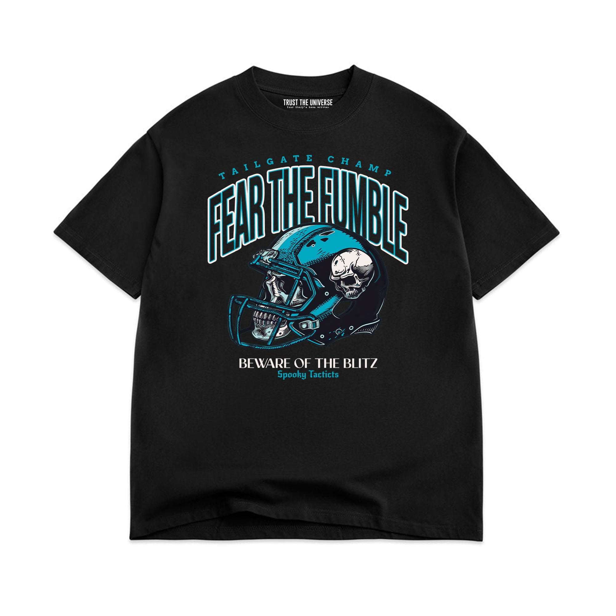 Men's Tailgate Champ Fear The Fumble Football Skull Graphic T-Shirt ...