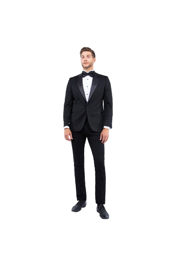 Men's Tailored-Fit Suits Separates Tuxedo Jacket w/ Peak Lapel