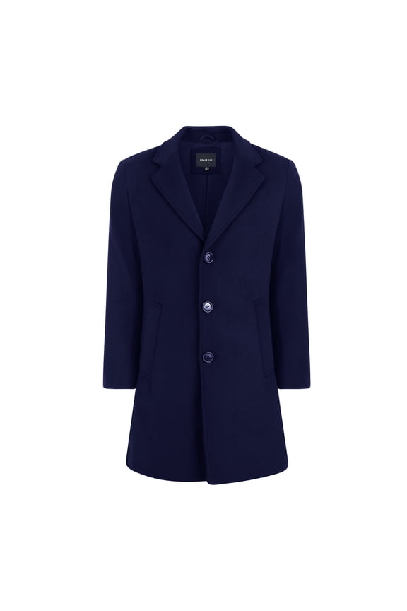 Men's Tailored Wool Blend Notch Collar Wool Blend Walker Car Coat Jacket