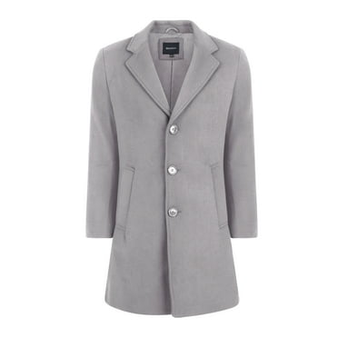 Men's Tailored Wool Blend Notch Collar Wool Blend Walker Car Coat Jacket